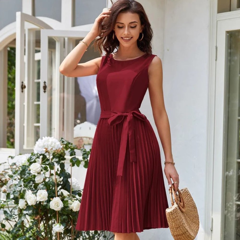 NTW Grave Karin Sleeveless Pleated Dress - Size S